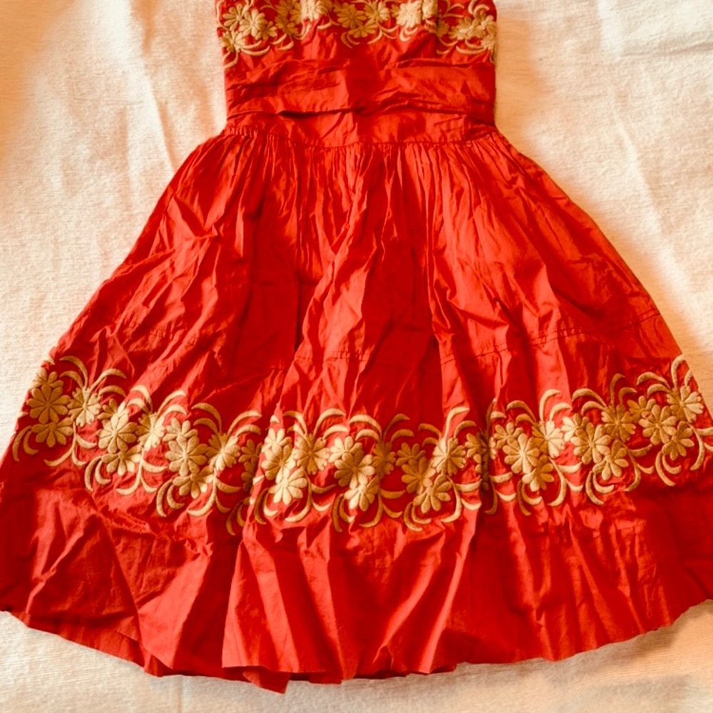 Anthropologie Coral Dress